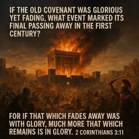 poster Covenant - If the Old Covenant was glorious yet fading, what event marked its final passing away in the first century? (2 Corinthians 3:11)