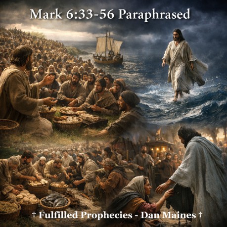 poster    Mark 6:33-56 Paraphrased