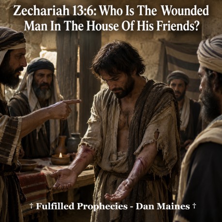 poster Zechariah 13:6: Who Is The Wounded Man In The House Of His Friends?