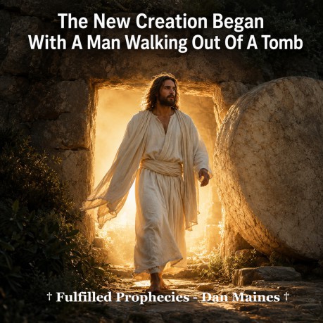 poster The New Creation Began With A Man Walking Out Of A Tomb